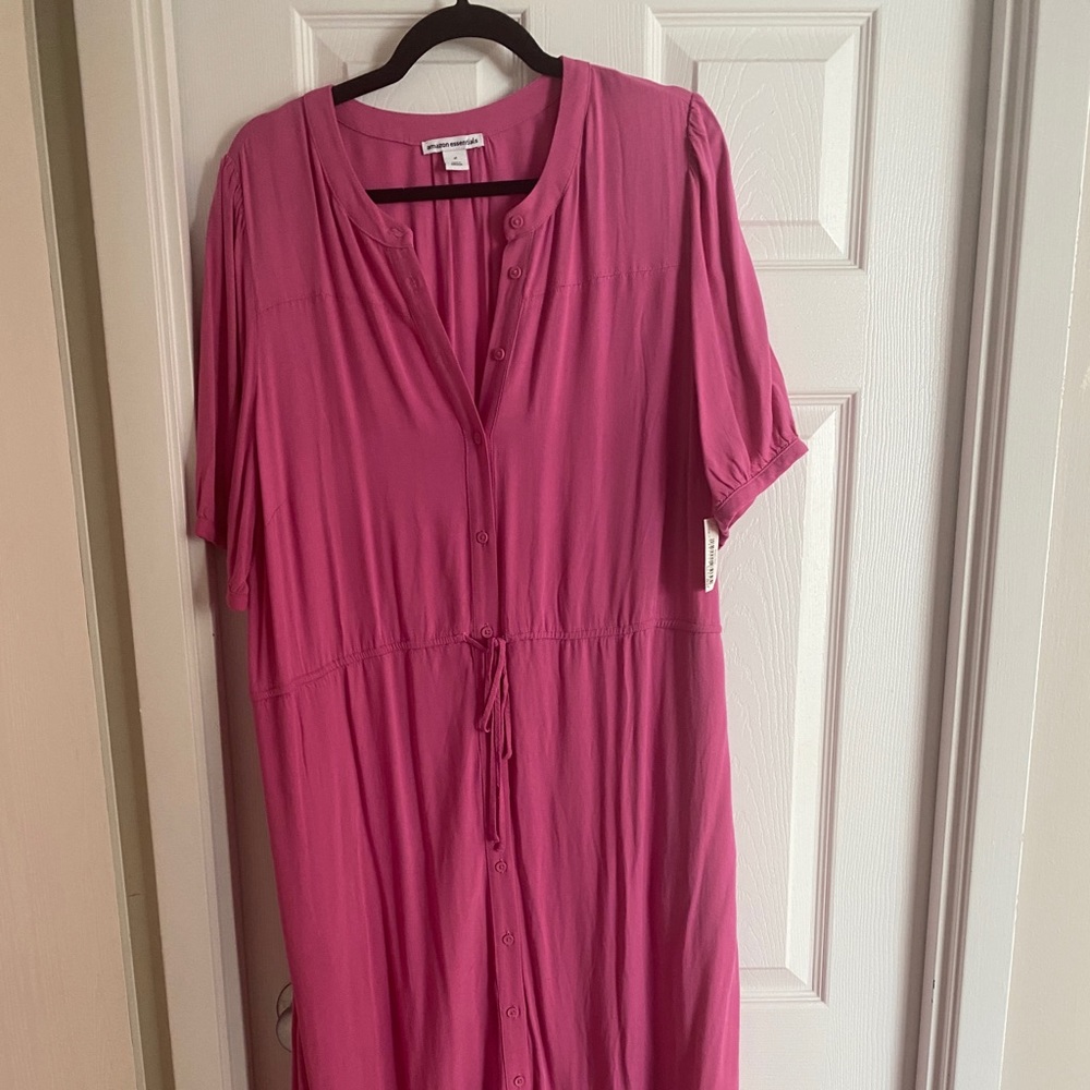 Amazon Essential midi button up dress